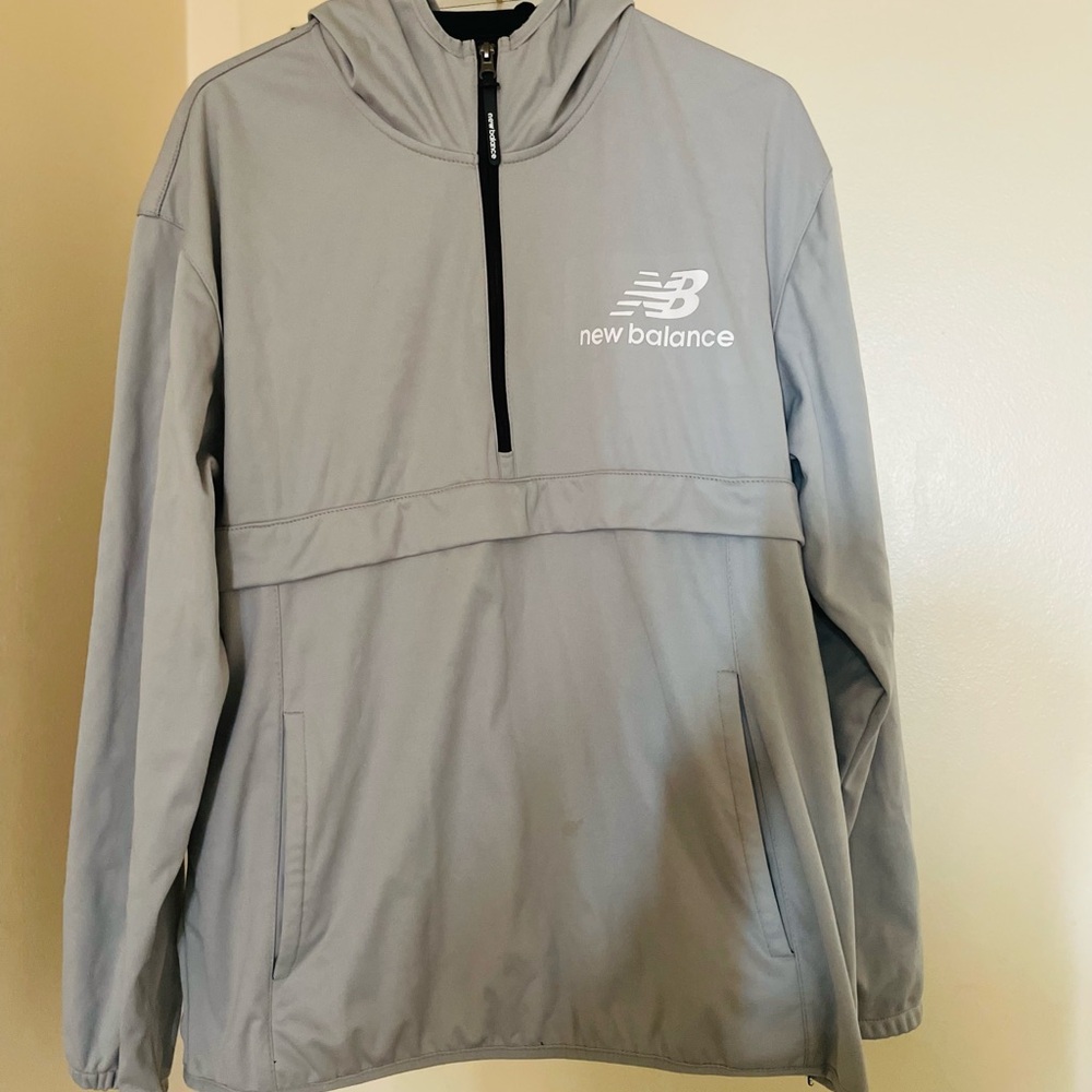 New Balance quarter Zip hooded performance parka soft shell jacket